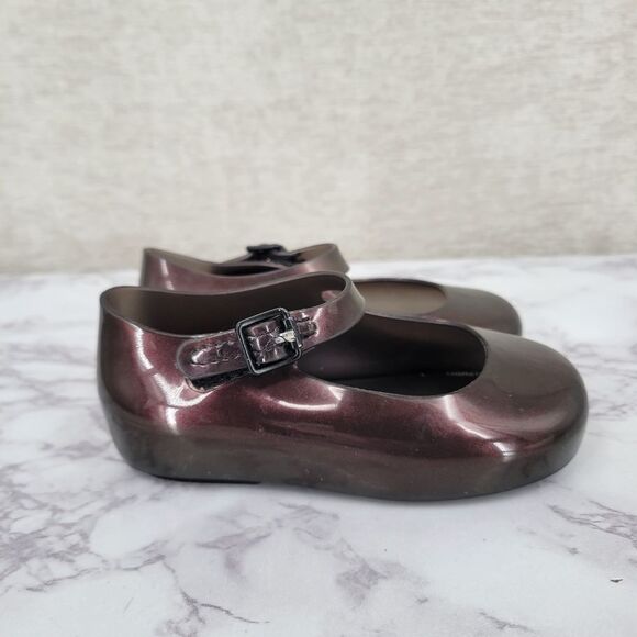 Mini Melissa Dora III Black Jelly Kids Toddler 7 Mary Jane Ballet Flats Shoes - Picture 1 of 8